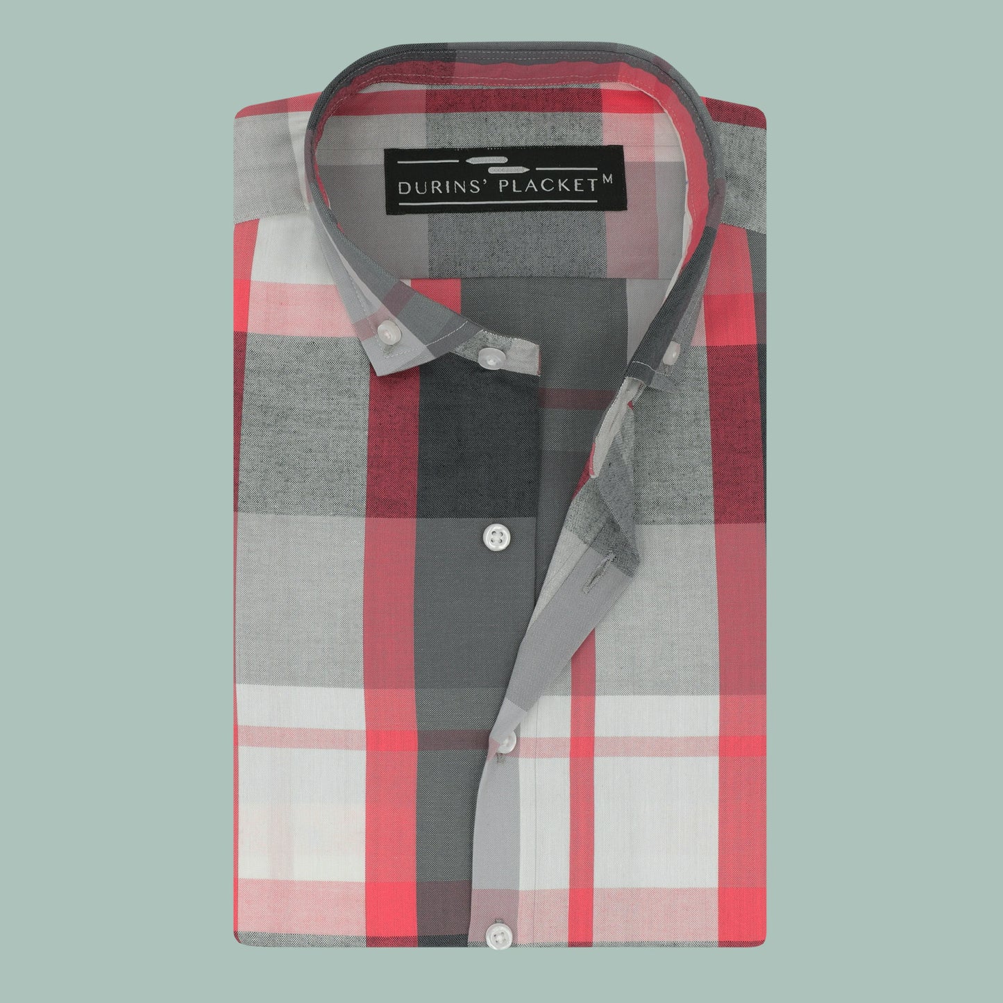 GLENSIDE GREY PINK CHECKS - Durins Placket