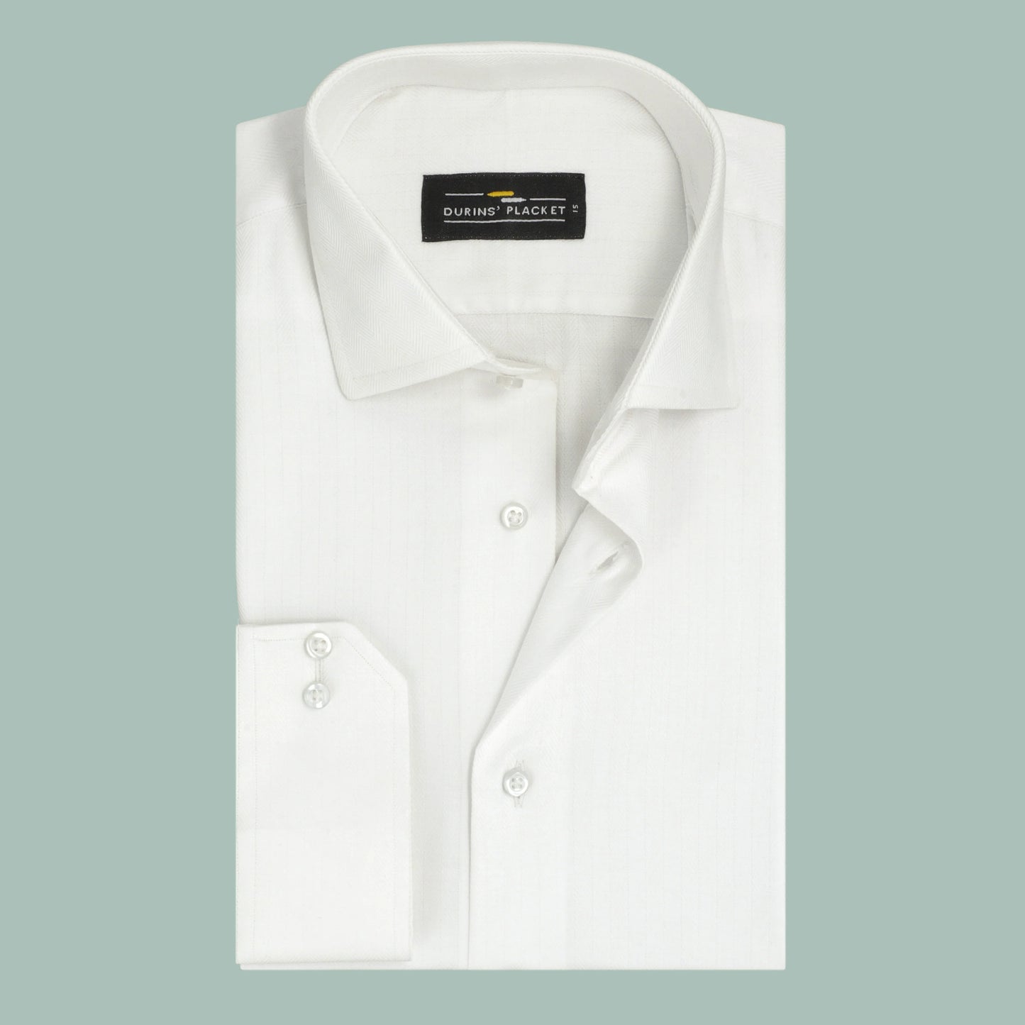 WHITE HERRINGBONE SHIRT - Durins Placket