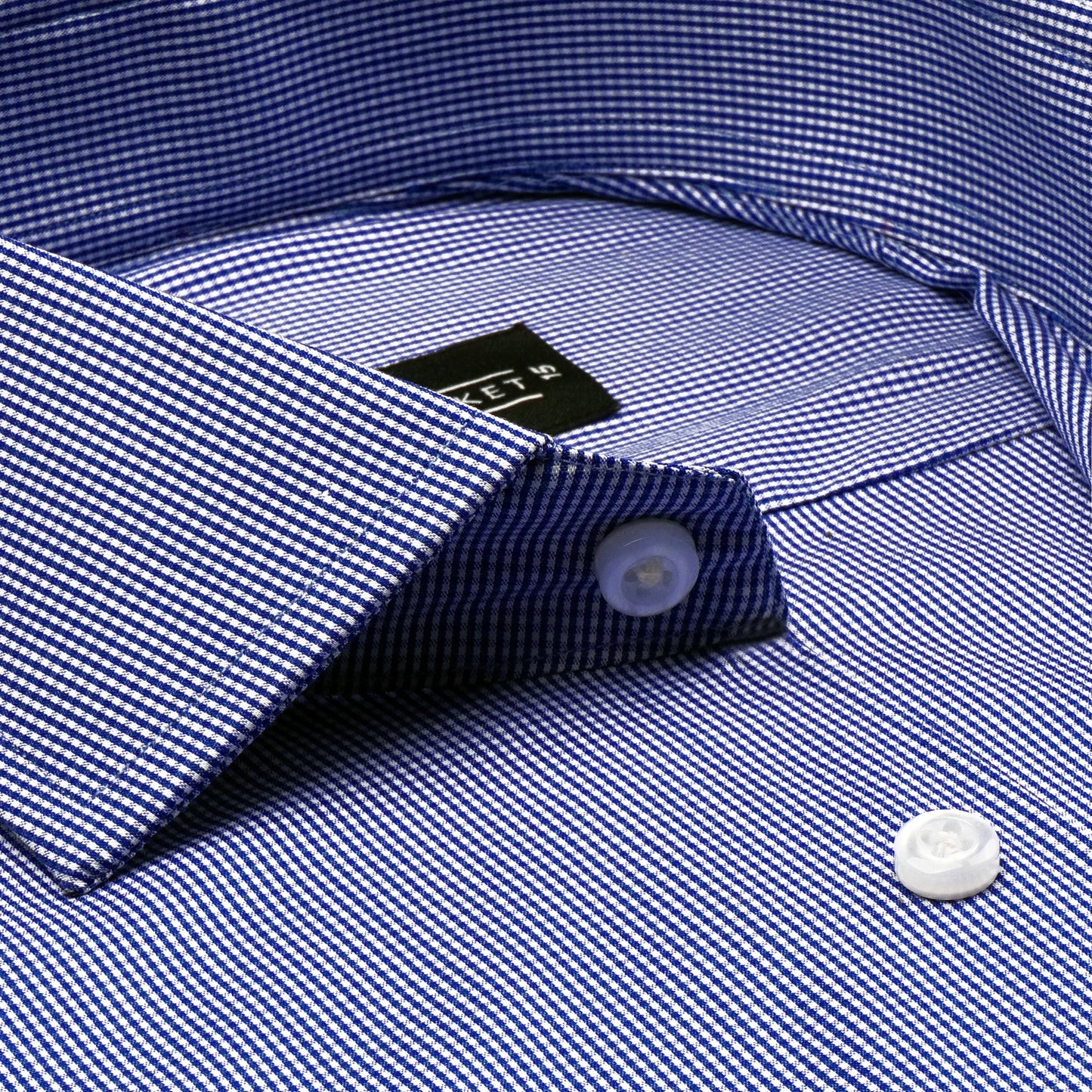 BROOKLYN BLUE MICRO CHECKS - Durins Placket