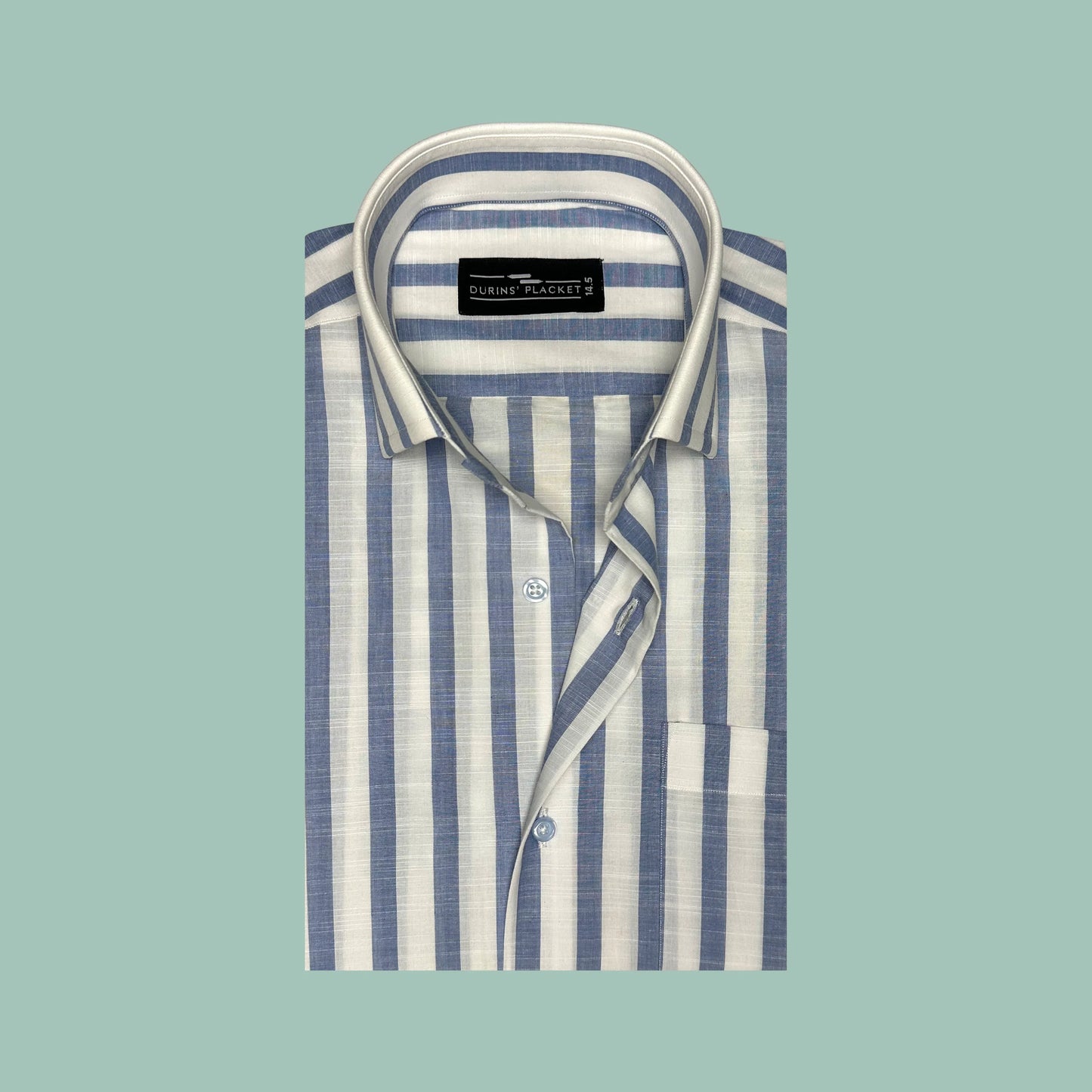 IRISH LINEN BOLD BLUE STRIPES - Durins Placket