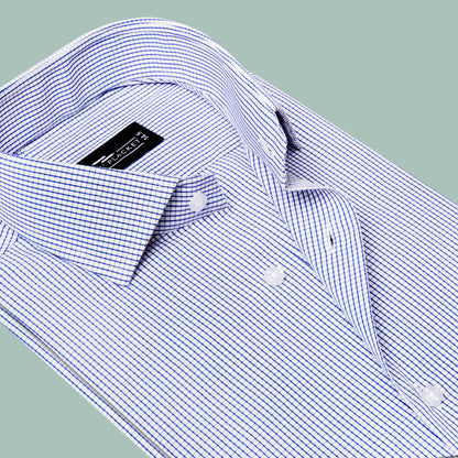 COBALT BLUE GRID SHIRT
