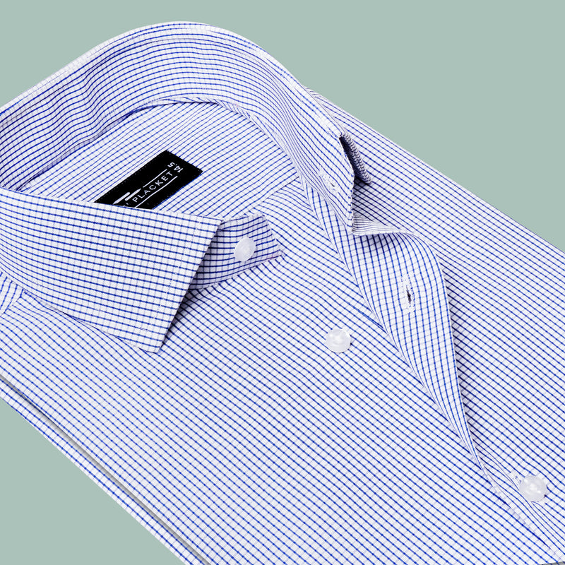 COBALT BLUE GRID SHIRT