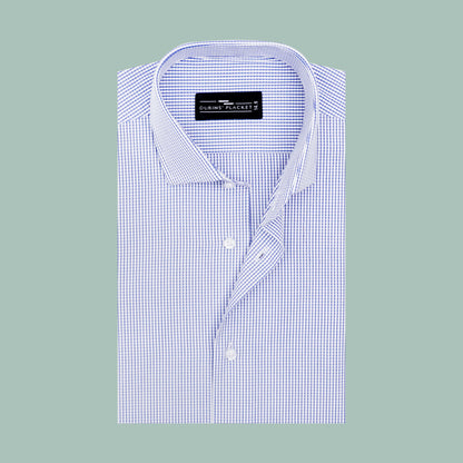COBALT BLUE GRID SHIRT