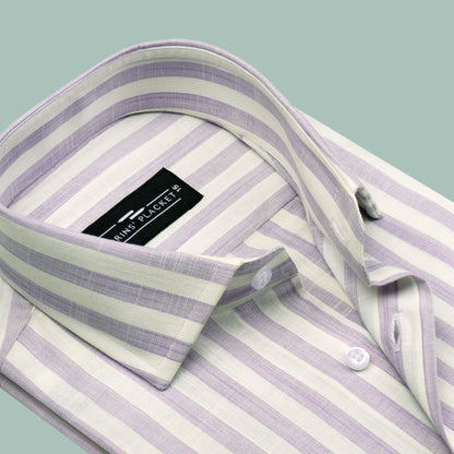 IRISH LINEN LAVEDER STRIPES