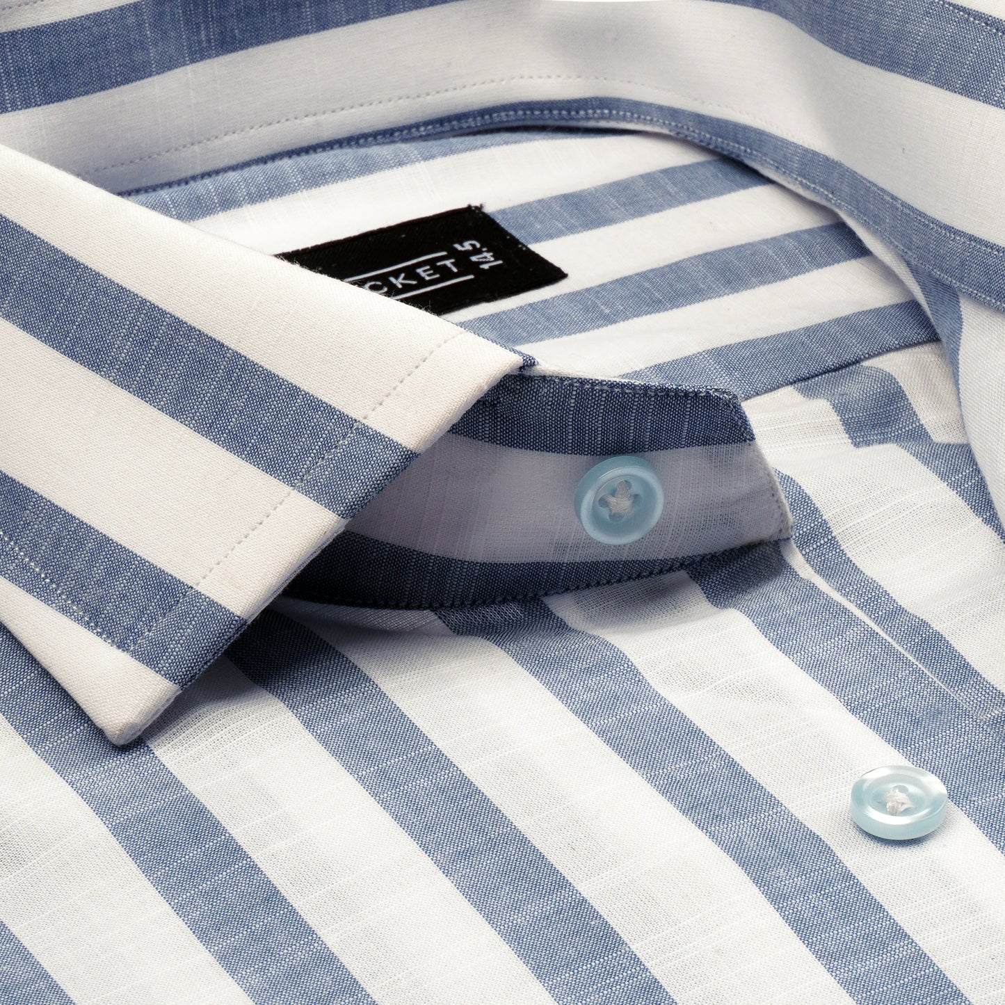 IRISH LINEN BOLD BLUE STRIPES