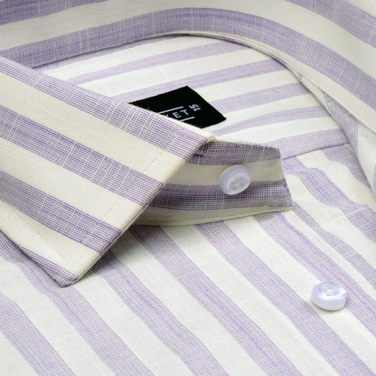 IRISH LINEN LAVEDER STRIPES