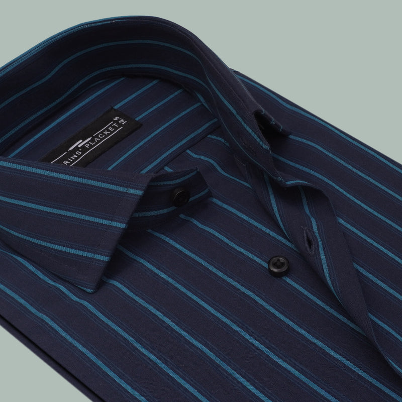 OCEAN TEAL STRIPES SHIRT