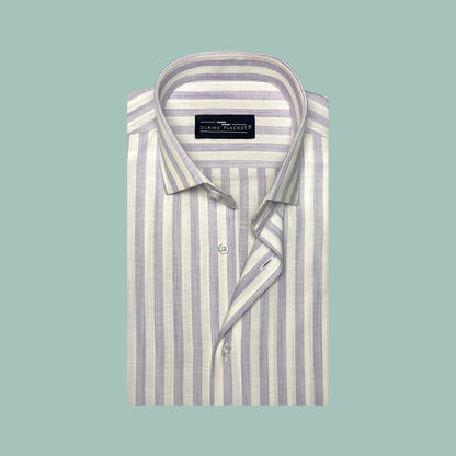 IRISH LINEN LAVEDER STRIPES